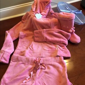 Pink, Fleece Pajamas with Booties